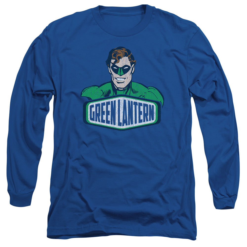 DC Comics Green Lantern Sign Mens Long Sleeve Shirt Royal Blue Officially Licensed