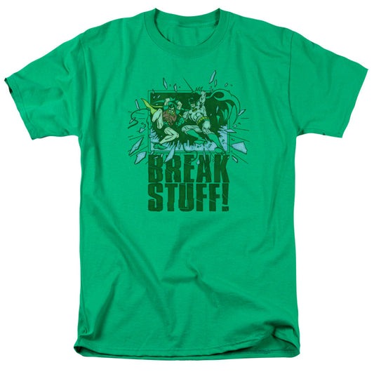 DC Comics Break Stuff Mens T Shirt Kelly Green Officially Licensed