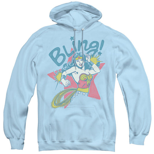 DC Comics Bling Mens Hoodie Light Blue Officially Licensed