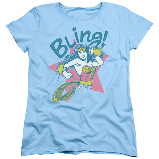 DC Comics Bling Womens T Shirt Light Blue Officially Licensed