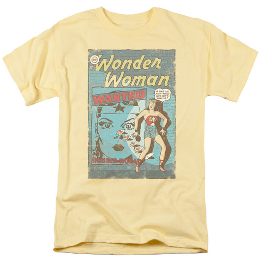 DC Comics Wonder Woman Wanted Mens T Shirt Yellow Officially Licensed