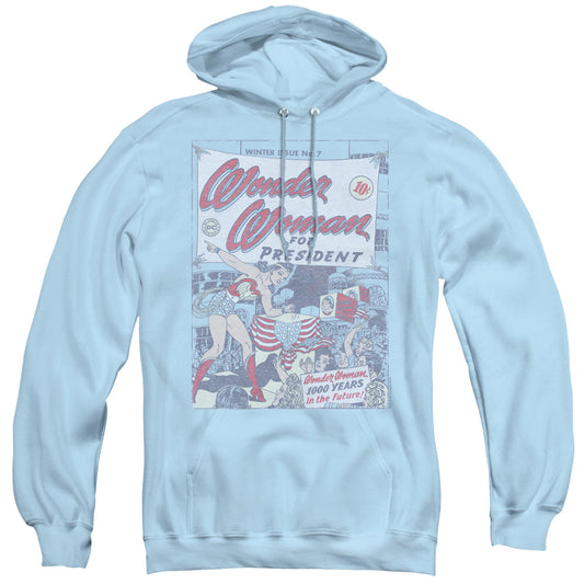 DC Comics Ww for President Mens Hoodie Light Blue Officially Licensed