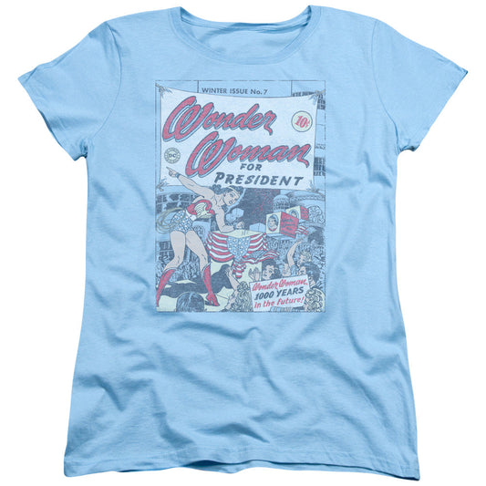 DC Comics Ww for President Womens T Shirt Light Blue Officially Licensed