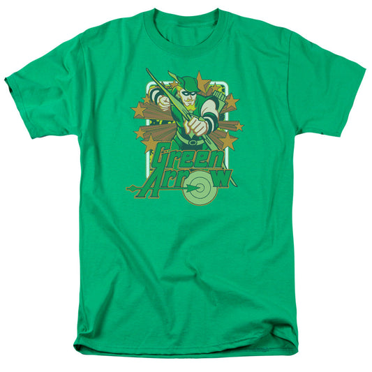 DC Comics Green Arrow Stars Mens T Shirt Kelly Green Officially Licensed