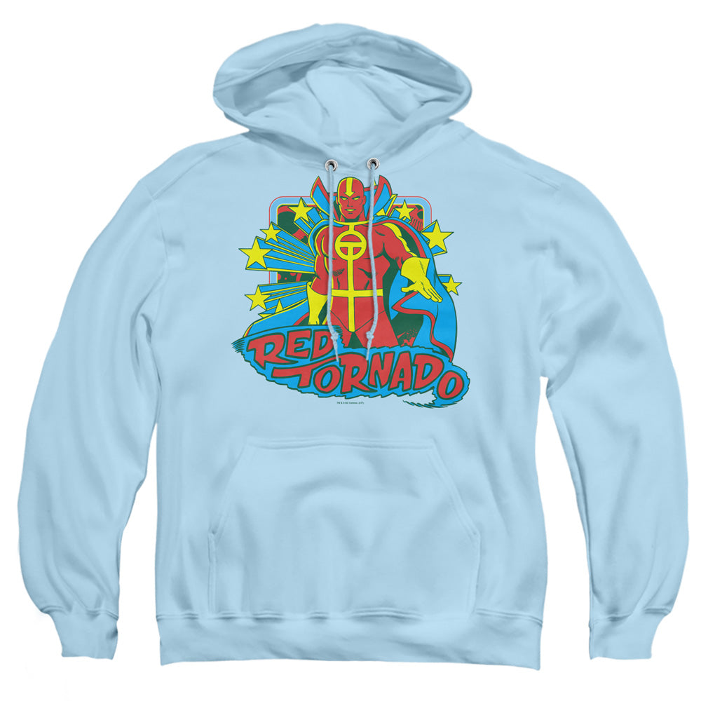 Dc Red Tornado Stars Mens Hoodie Light Blue Officially Licensed