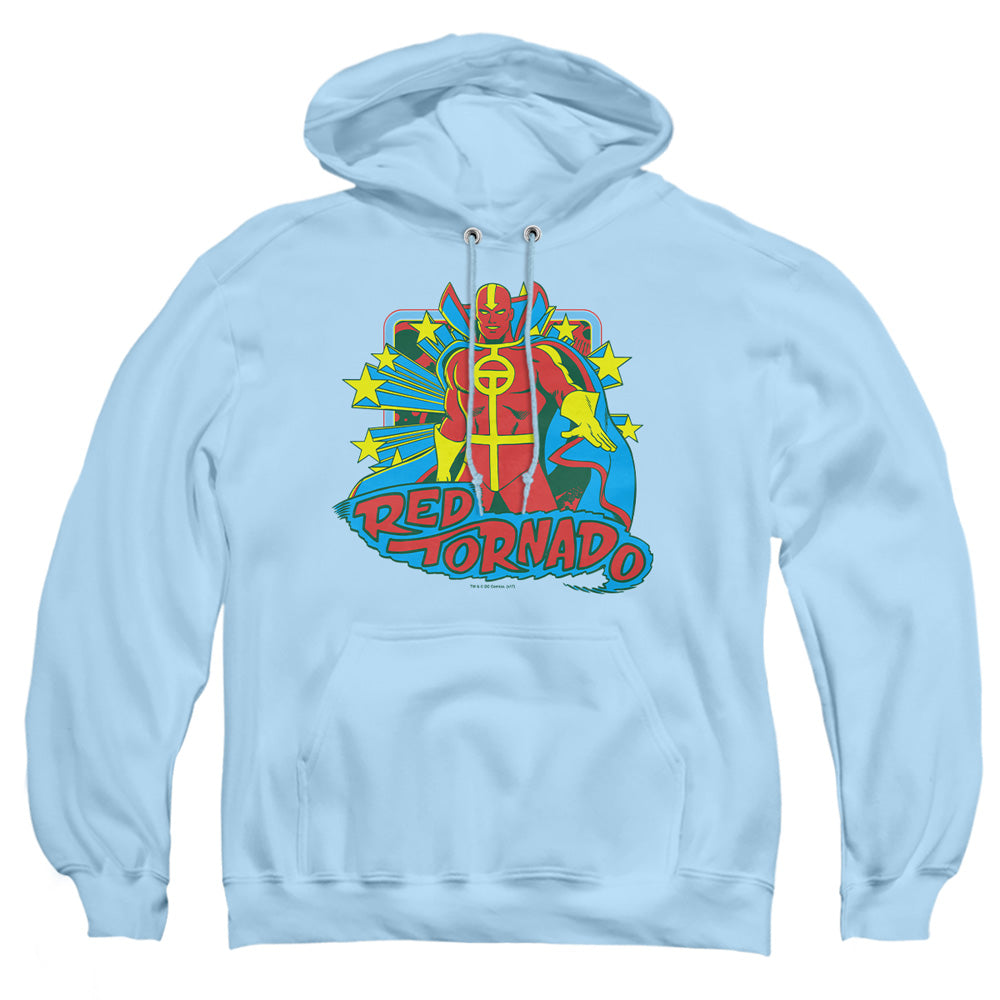 Dc Red Tornado Stars Mens Hoodie Light Blue Officially Licensed