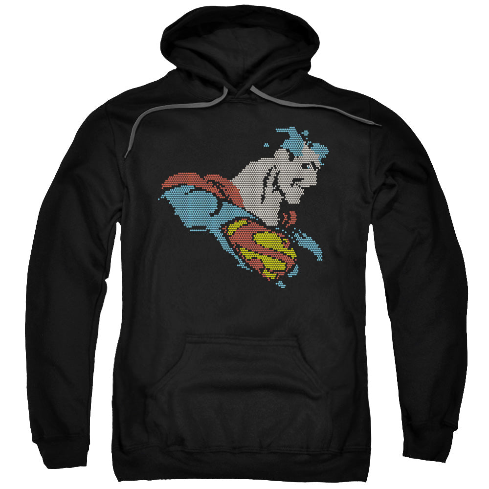 DC Comics Lite Brite Superman Mens Hoodie Black Officially Licensed