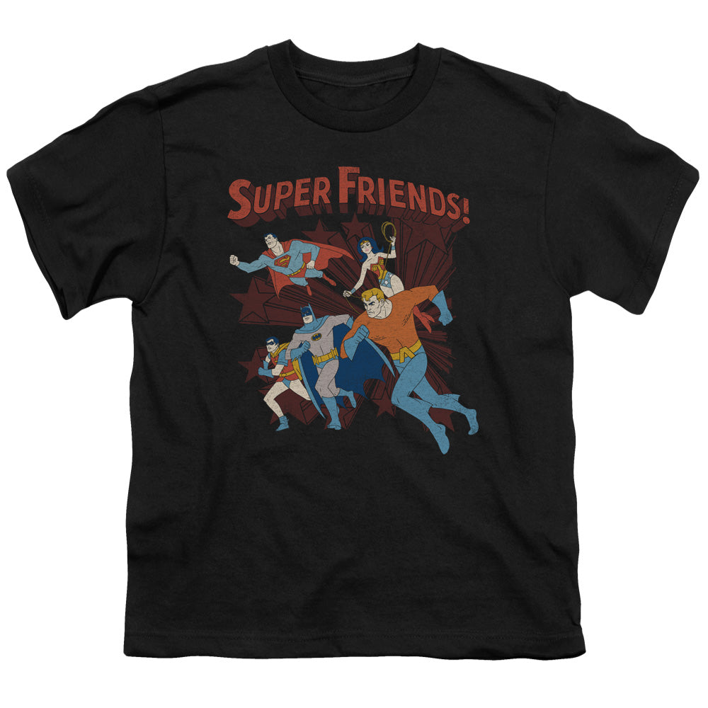 DC Comics Super Running Kids Youth T Shirt Black Officially Licensed