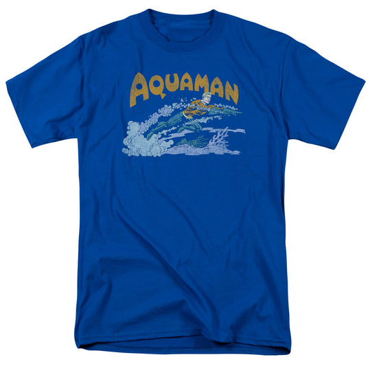 DC Comics Aqua Swim Mens T Shirt Royal Blue Officially Licensed