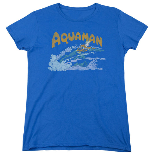 DC Comics Aqua Swim Womens T Shirt Royal Blue Officially Licensed