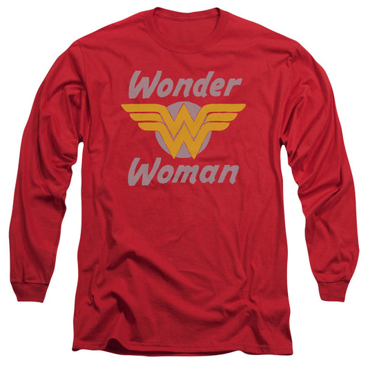 DC Comics Wonder Wings Mens Long Sleeve Shirt Red Officially Licensed