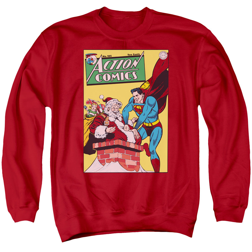 DC Comics Cover No. 105 Mens Crewneck Sweatshirt Red Officially Licensed