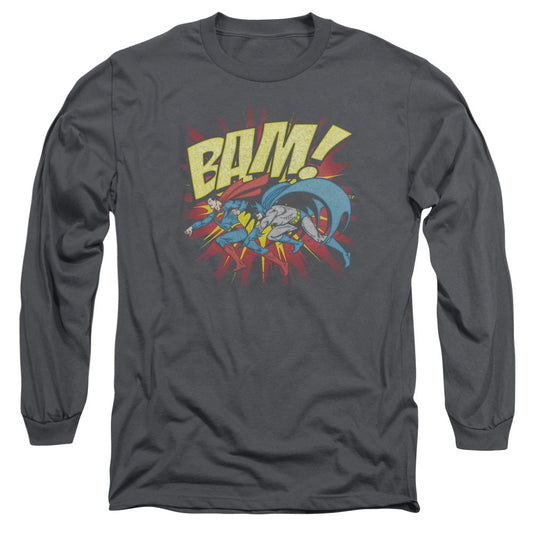 DC Comics Bam Mens Long Sleeve Shirt Charcoal Officially Licensed