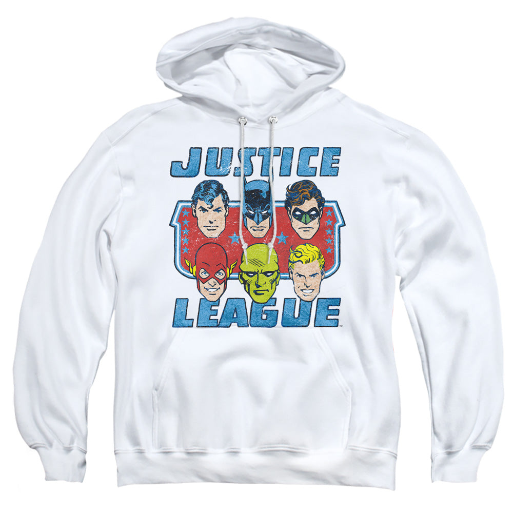 Dc Faces Of Justice Mens Hoodie White Officially Licensed
