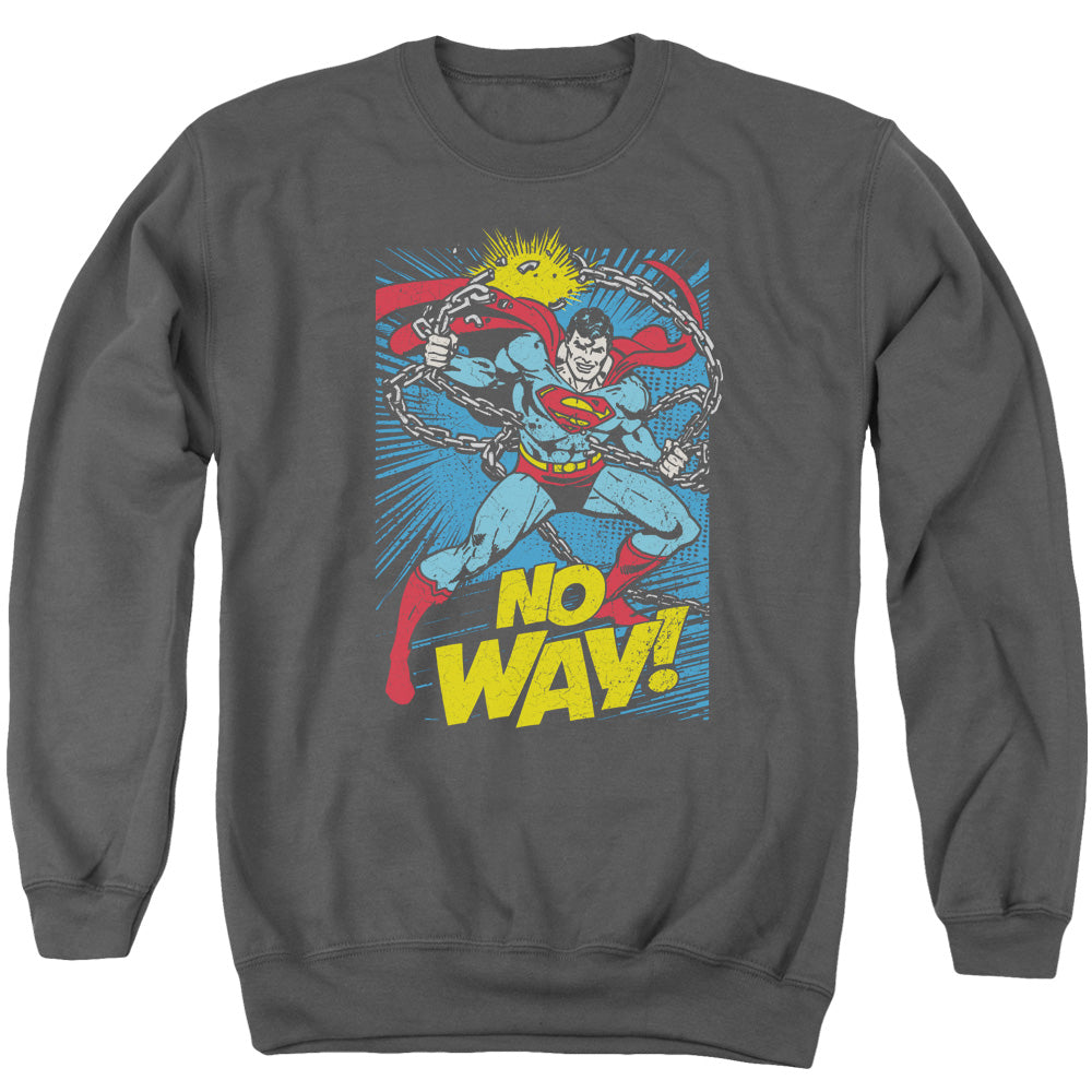 DC Comics No Way Mens Crewneck Sweatshirt Charcoal Officially Licensed