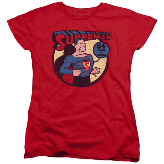 DC Comics Superman 64 Womens T Shirt Red Officially Licensed