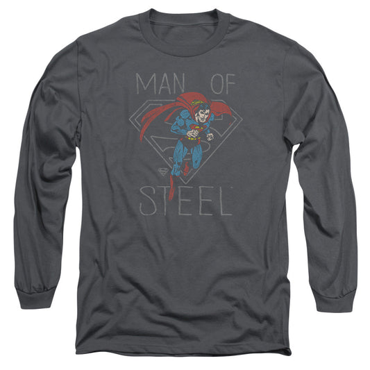 DC Comics Hardened Heart Mens Long Sleeve Shirt Charcoal Officially Licensed