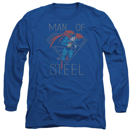 DC Comics Hardened Heart Mens Long Sleeve Shirt Royal Blue Officially Licensed