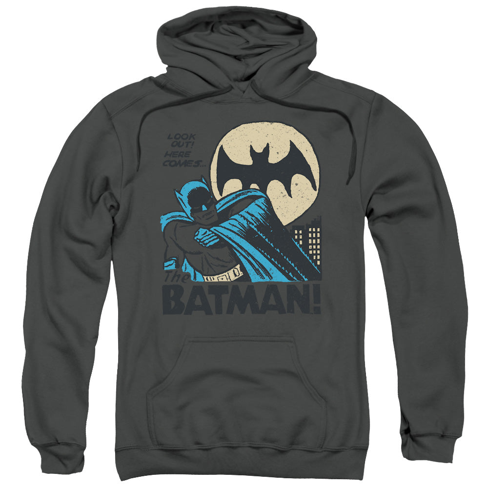 DC Comics Look Out Mens Hoodie Charcoal Officially Licensed