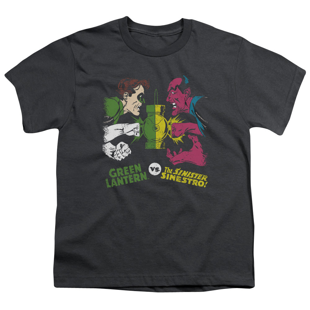 DC Comics Gl Vs Sinestro Kids Youth T Shirt Charcoal Officially Licensed