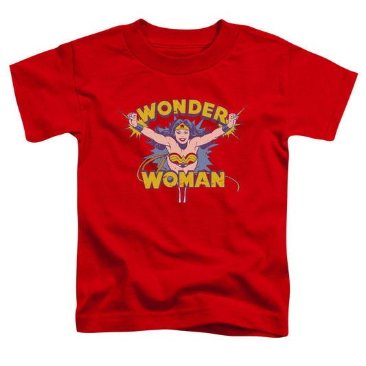 DC Comics Flying Through Toddler Kids Youth T Shirt Red Officially Licensed