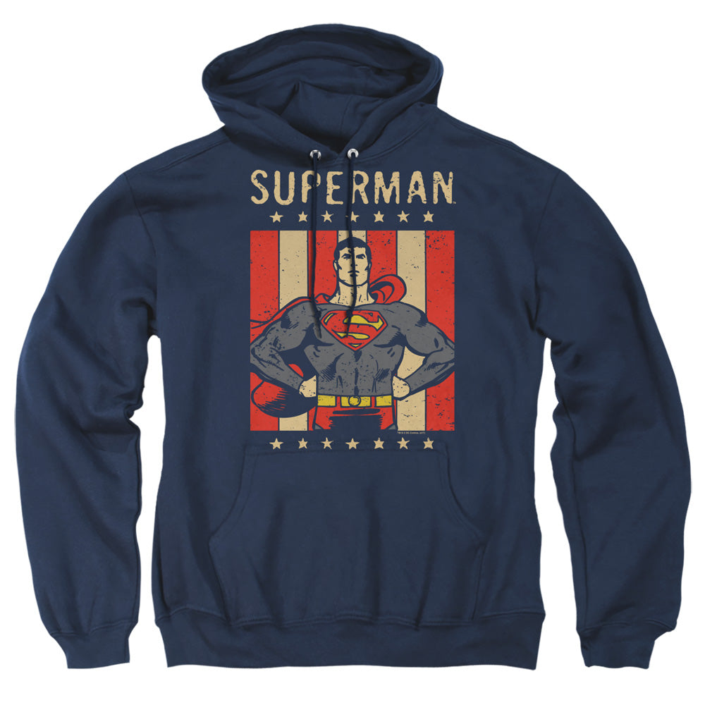 Dc Retro Liberty Mens Hoodie Navy Officially Licensed