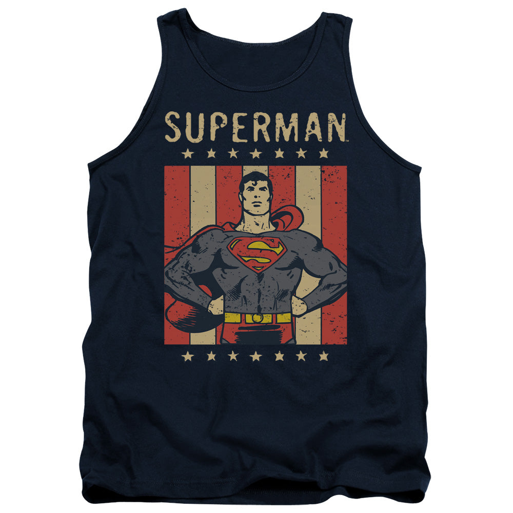 Dc Retro Liberty Mens Tank Top Shirt Navy Officially Licensed