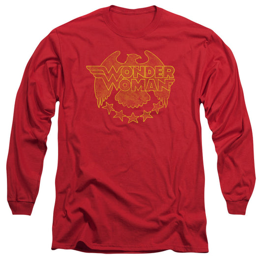 DC Comics Wonder Eagle Mens Long Sleeve Shirt Red Officially Licensed