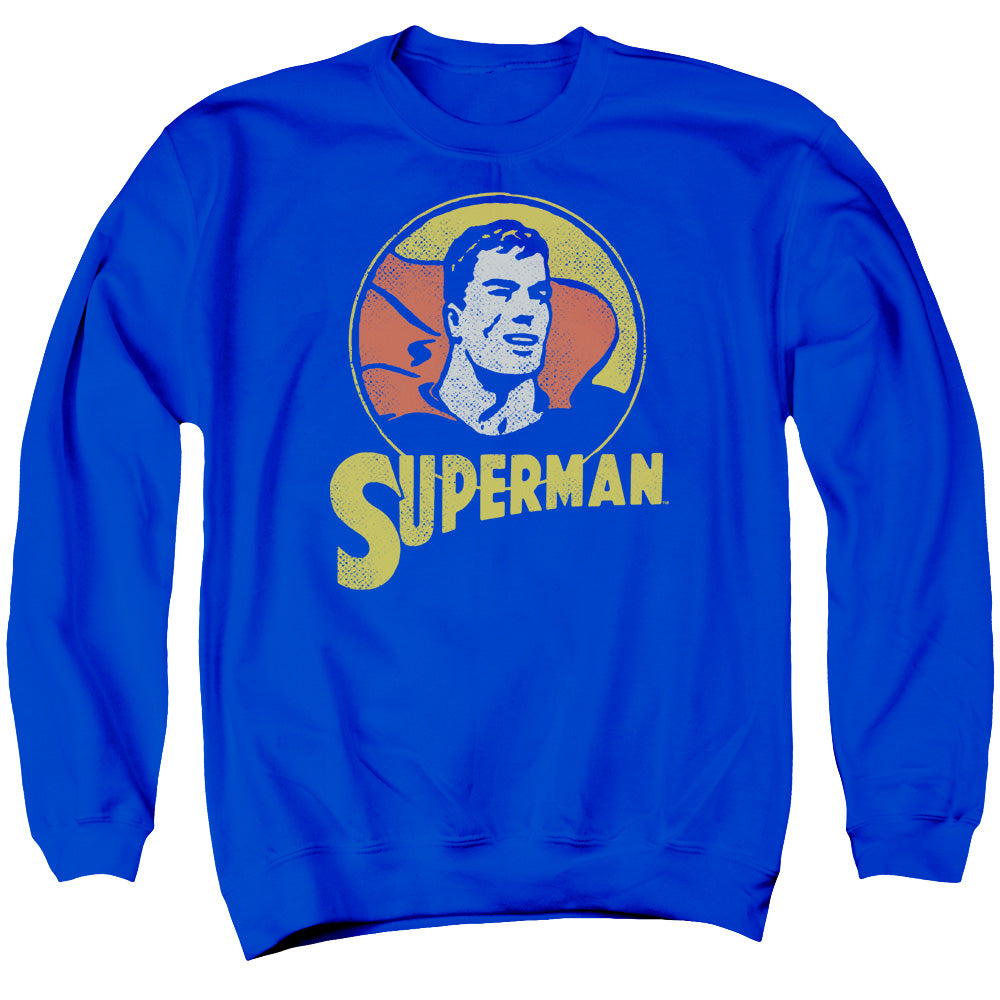 DC Comics Super Circle Mens Crewneck Sweatshirt Royal Blue Officially Licensed