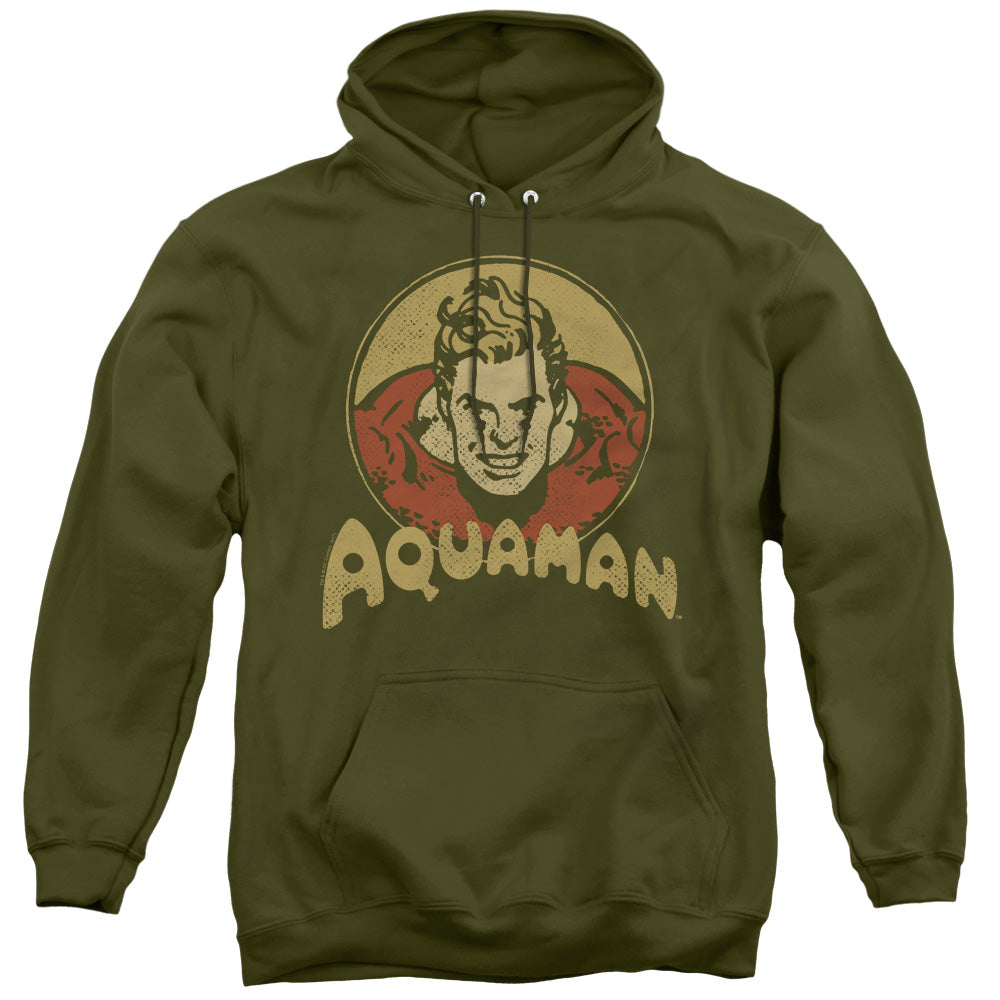 DC Comics Aqua Circle Mens Hoodie Military Green Officially Licensed