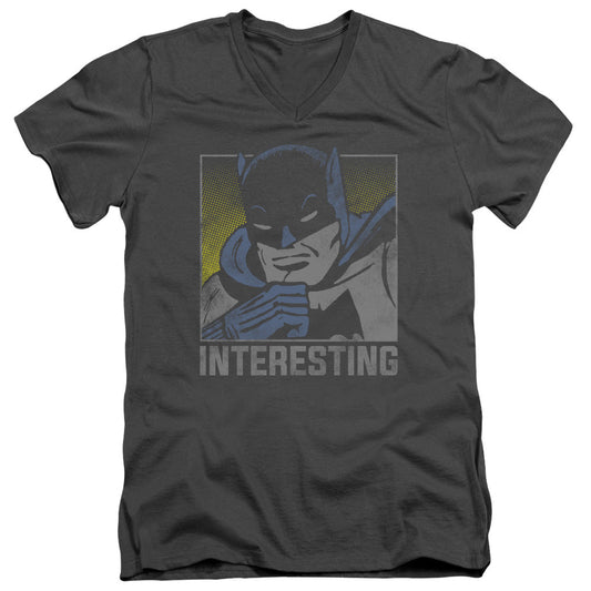 DC Comics Interesting Mens Slim Fit V Neck T Shirt Charcoal Officially Licensed
