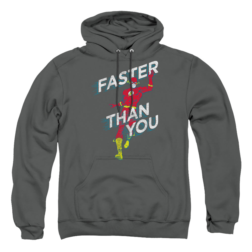 Dc Flash Faster Than You Mens Hoodie Charcoal Officially Licensed