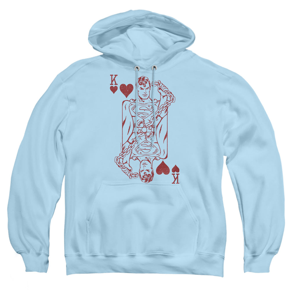 Dc Super Card Mens Hoodie Light Blue Officially Licensed