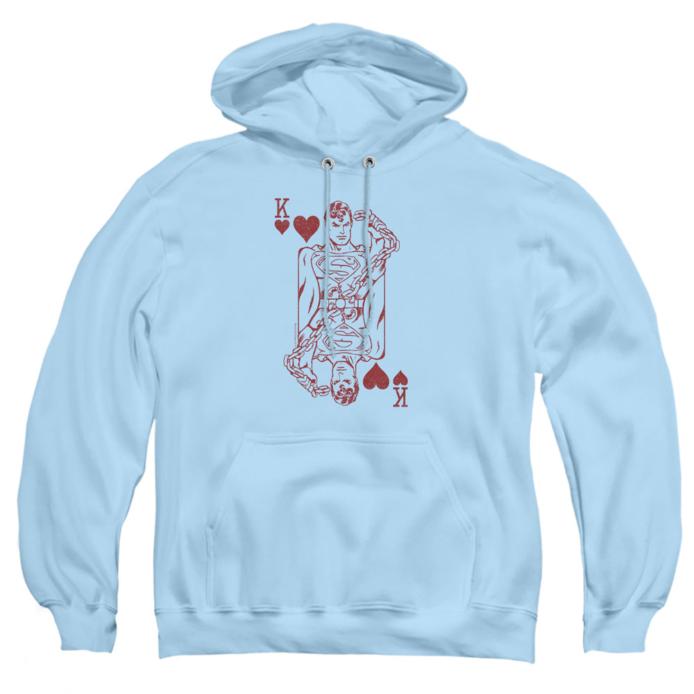 Dc Super Card Mens Hoodie Light Blue Officially Licensed