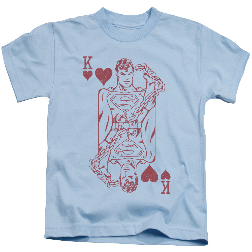 DC Comics Super Card Juvenile Kids Youth T Shirt Light Blue Officially Licensed