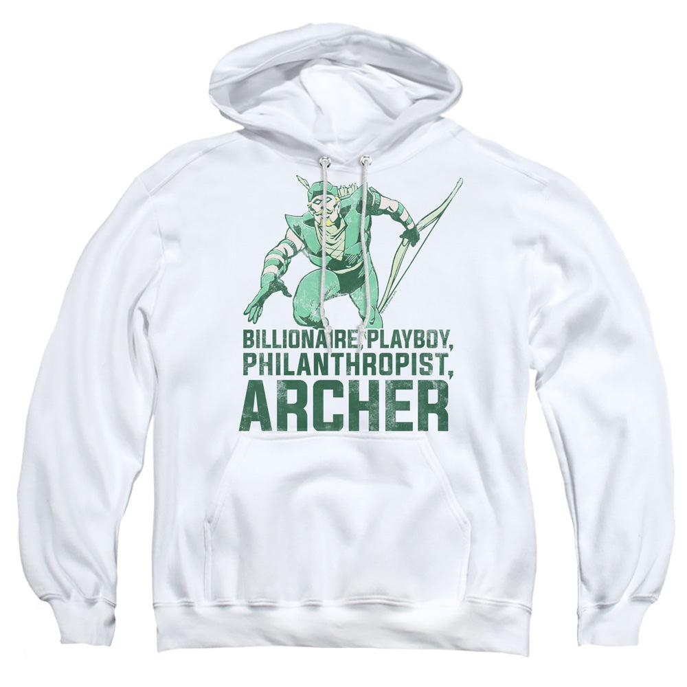 Dc Archer Mens Hoodie White Officially Licensed