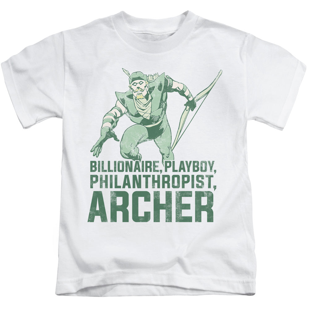 DC Comics Archer Juvenile Kids Youth T Shirt White Officially Licensed
