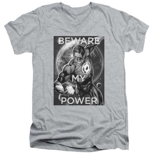 DC Comics Power Mens Slim Fit V Neck T Shirt Athletic Heather Officially Licensed