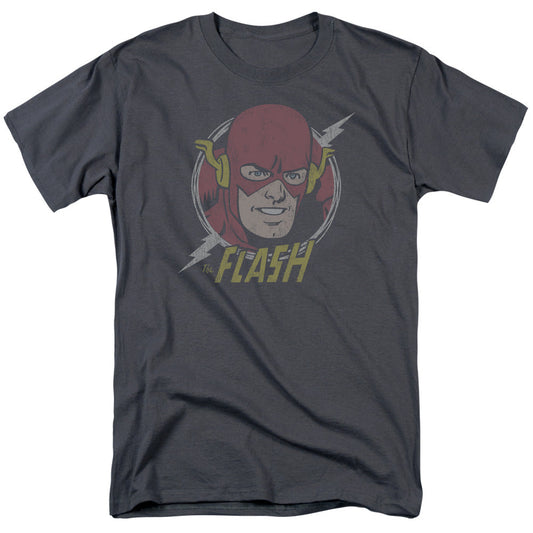 DC Comics Flash Vintage Voltage Mens T Shirt Charcoal Officially Licensed