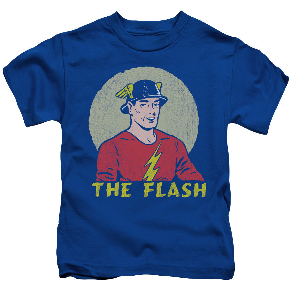 DC Comics Flash Faded Circle Juvenile Kids Youth T Shirt Royal Blue Officially Licensed