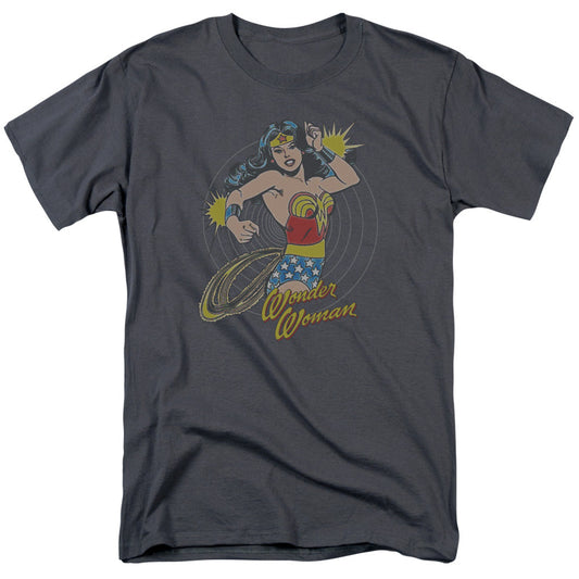 DC Comics Spinning Mens T Shirt Charcoal Officially Licensed