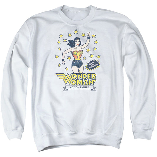 Dc Action Figure Mens Crewneck Sweatshirt White