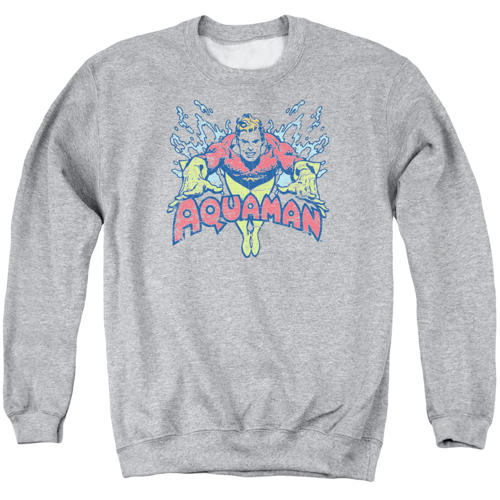 DC Comics Splish Splash Mens Crewneck Sweatshirt Athletic Heather Officially Licensed