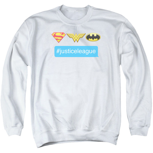 Dc Hashtag Jla Mens Crewneck Sweatshirt White