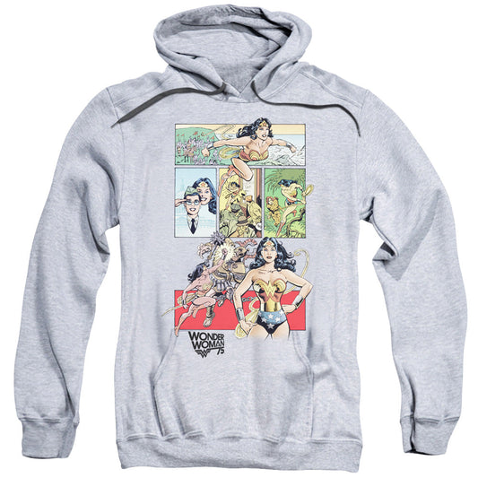 Wonder Woman Ww75 Comic Page Mens Hoodie Athletic Heather Officially Licensed