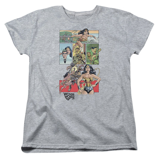 Wonder Woman WW75 Comic Page Womens T Shirt Athletic Heather Officially Licensed