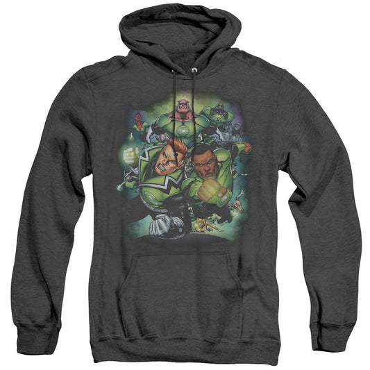 Green Lantern Corps #1 Heather Mens Hoodie Black Officially Licensed