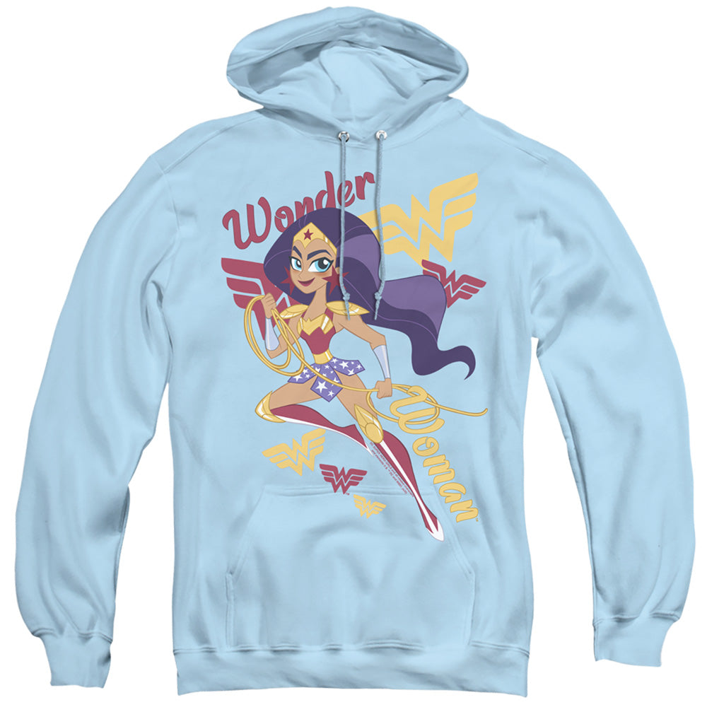 Dc Superhero Girls Wonder Woman Mens Hoodie Light Blue Officially Licensed