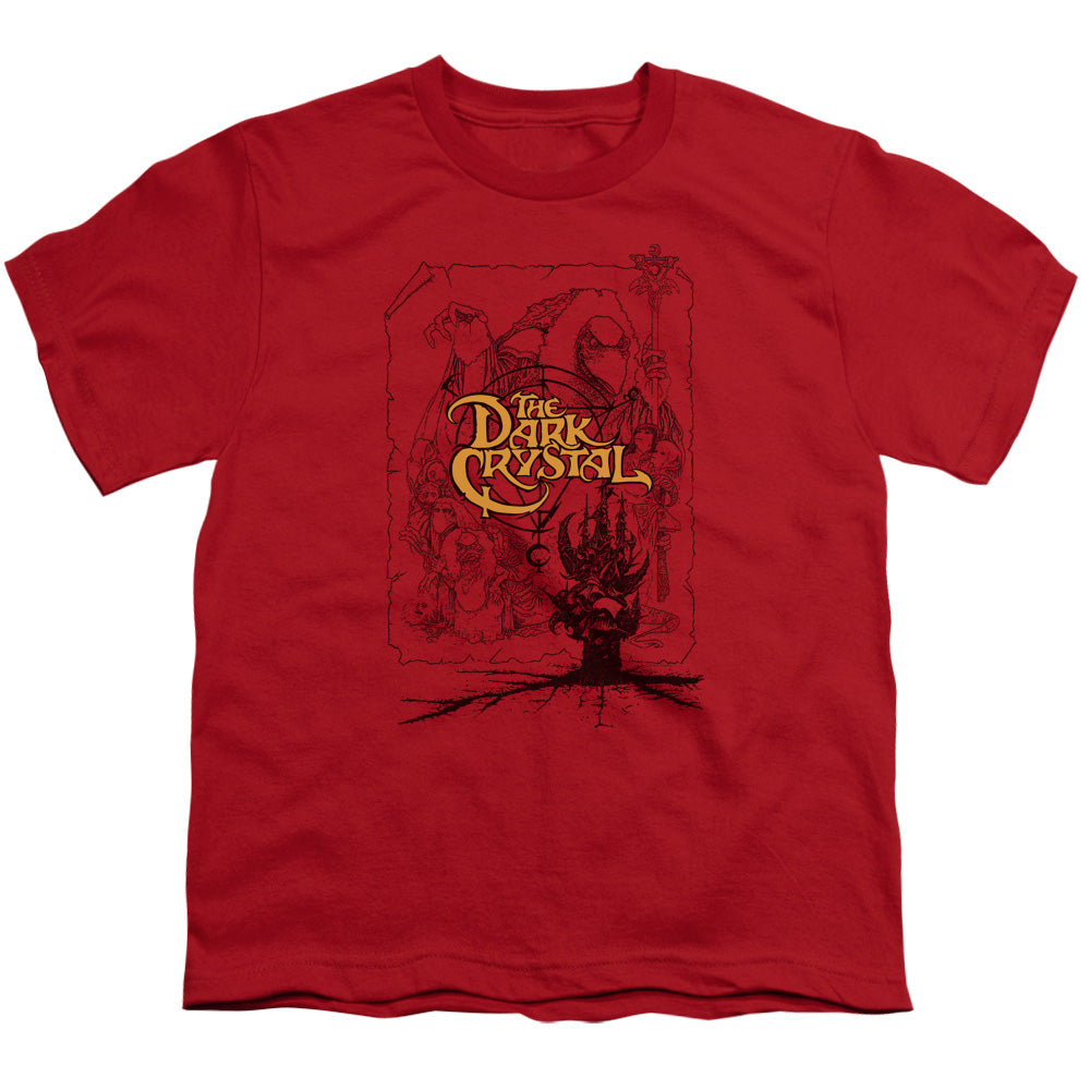 The Dark Crystal Poster Lines Kids Youth T Shirt Red Officially Licensed