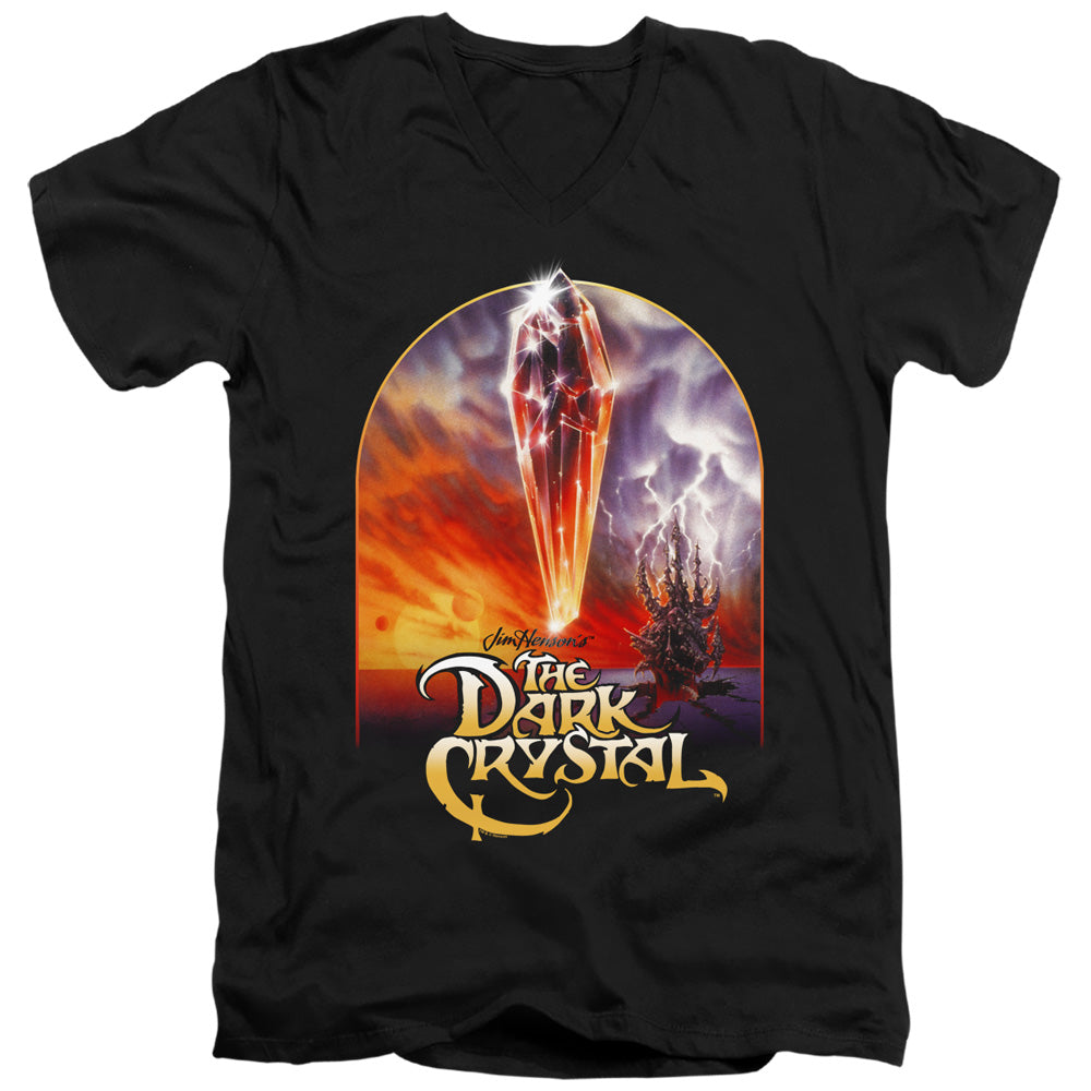 Dark Crystal Crystal Poster Mens Slim Fit V Neck T Shirt Black Officially Licensed